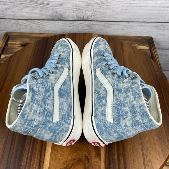Vans Sk8 Hi Tapered Denim Destroy Winter Sky Sneaker Women’s Shoe Size 6.5 - Picture 7 of 11